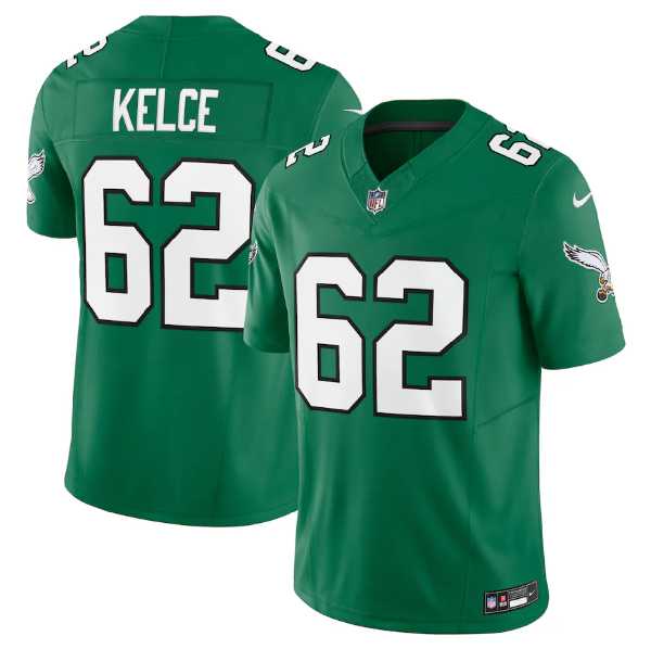 Youth Philadelphia Eagles #62 Jason Kelce Green 2023 F.U.S.E. Stitched Football Jersey Dzhi->nfl m&n throwback->NFL Jersey